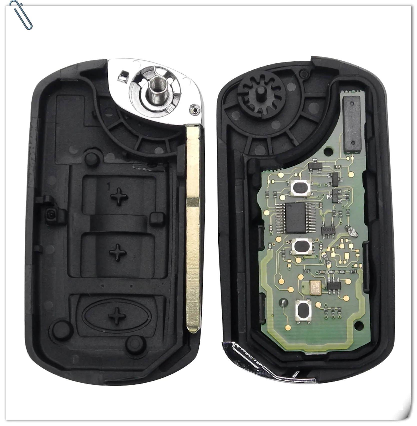 Keyforkess 315Mhz Flip Remote Car Key Shell Fob 3 pulsante per LAND ROVER Range Rover Sport LR3 Discovery Cut/Uncut HU101 Blade - HTB1yXQ5mFooBKNjSZPhq6A2CXXaI