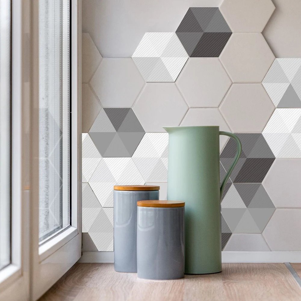 

10pcs/set Multi Color Tile Stickers Bathroom Living Room Floor Decals Home Decoration Waterproof Wallpaper 11.5*20CM LB001