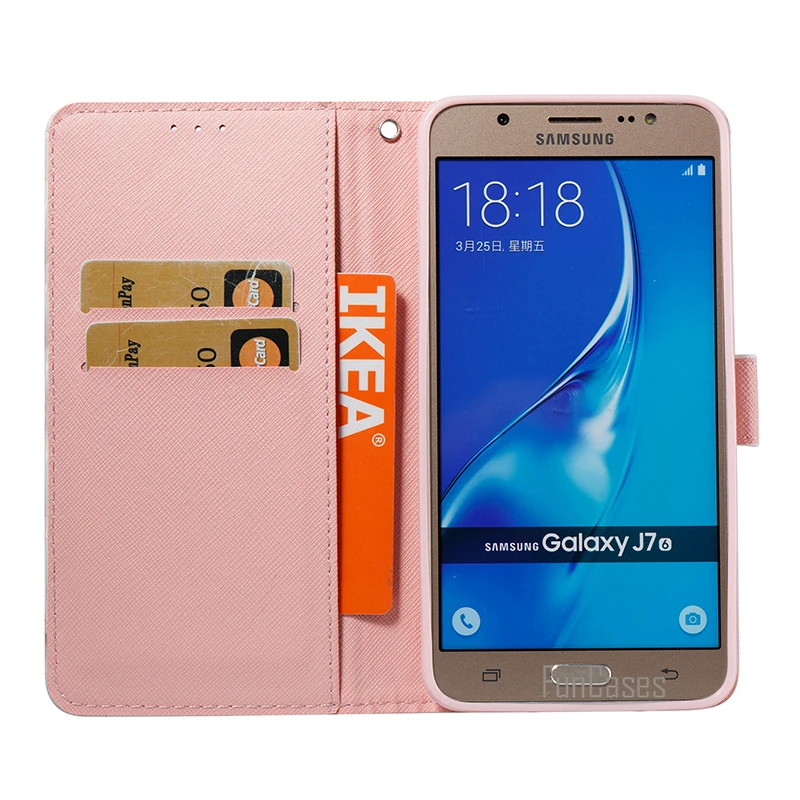 Leather Wallet Flip Marble Case For Samsung Galaxy J7 2016 Phone Cover Accessory For sansung samsun sumsung sumsang