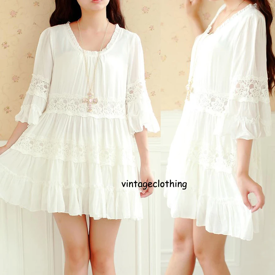 Aliexpress.com : Buy New Super Cute Womens Vintage 70s White ... Aliexpress.com : Buy New Super Cute Womens Vintage 70s White ...