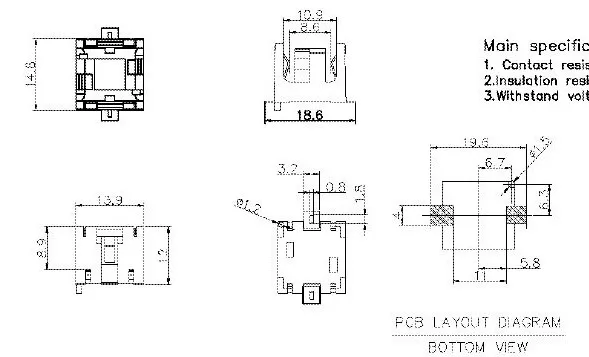 Hikochi BS-2AG13-9 SMT BS9-LR44 CR1/3N LR44 AG13 357 SR44W гнездо для батареек-таблеток BC1/3N-C-SM