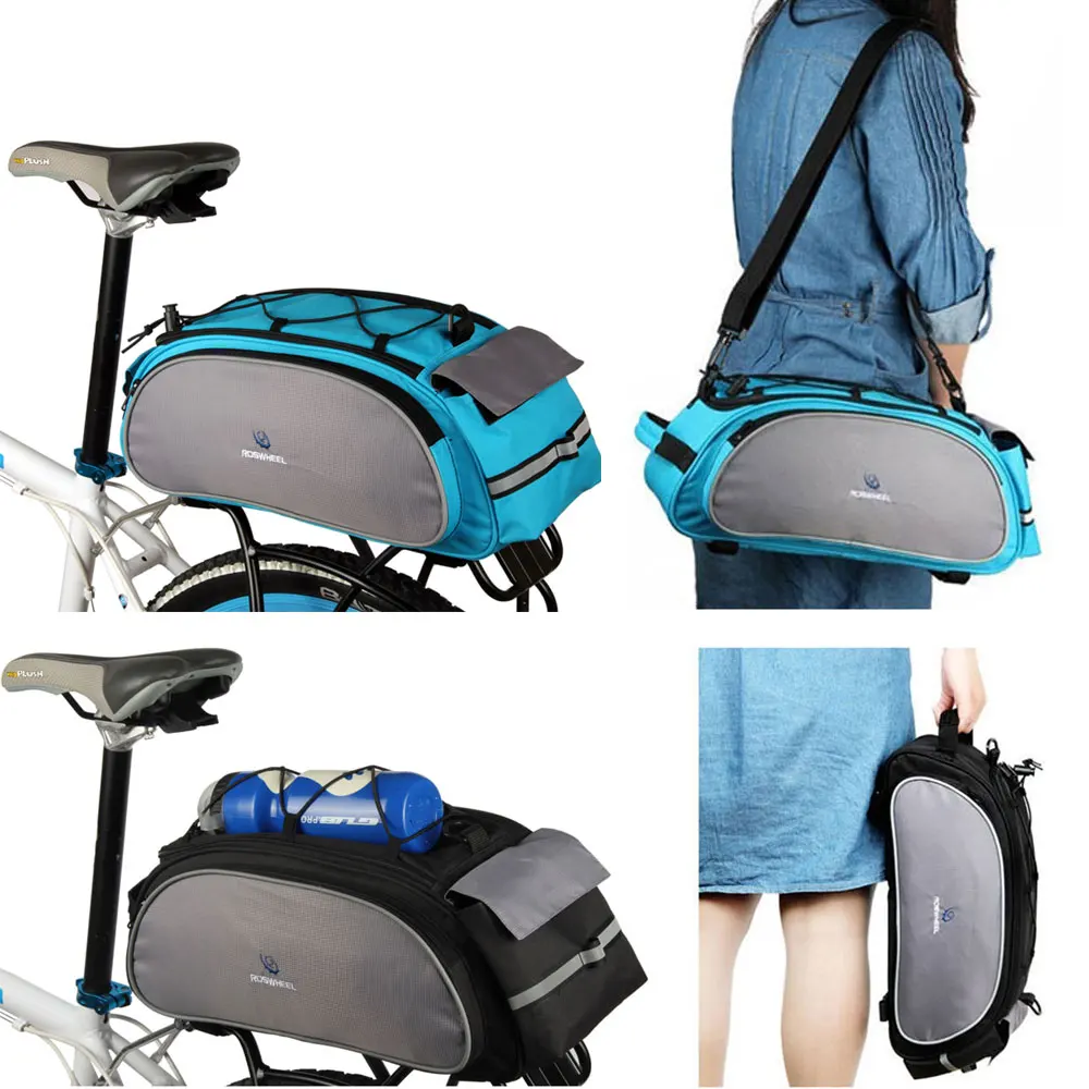 

Roswheel Bicycle Bag Multifunction 13L Bike Tail Rear Bag Saddle Cycling Bicicleta Basket Rack Trunk Bag Shoulder Handbag