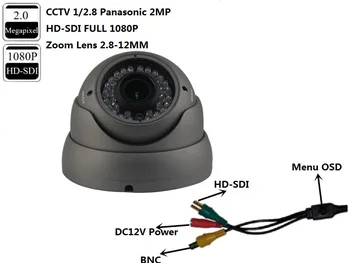

CCTV Panasonic 2.0MP HD SDI Full 1080P Waterproof Zoom Lens 2.8-12mm SDI Dome IR Camera