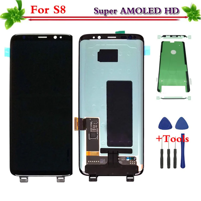 

Super Amoled for Samsung Galaxy S8 S8 plus G950 G950F G955 G955F LCD Display Touch Screen Digitizer Replacement with Frame