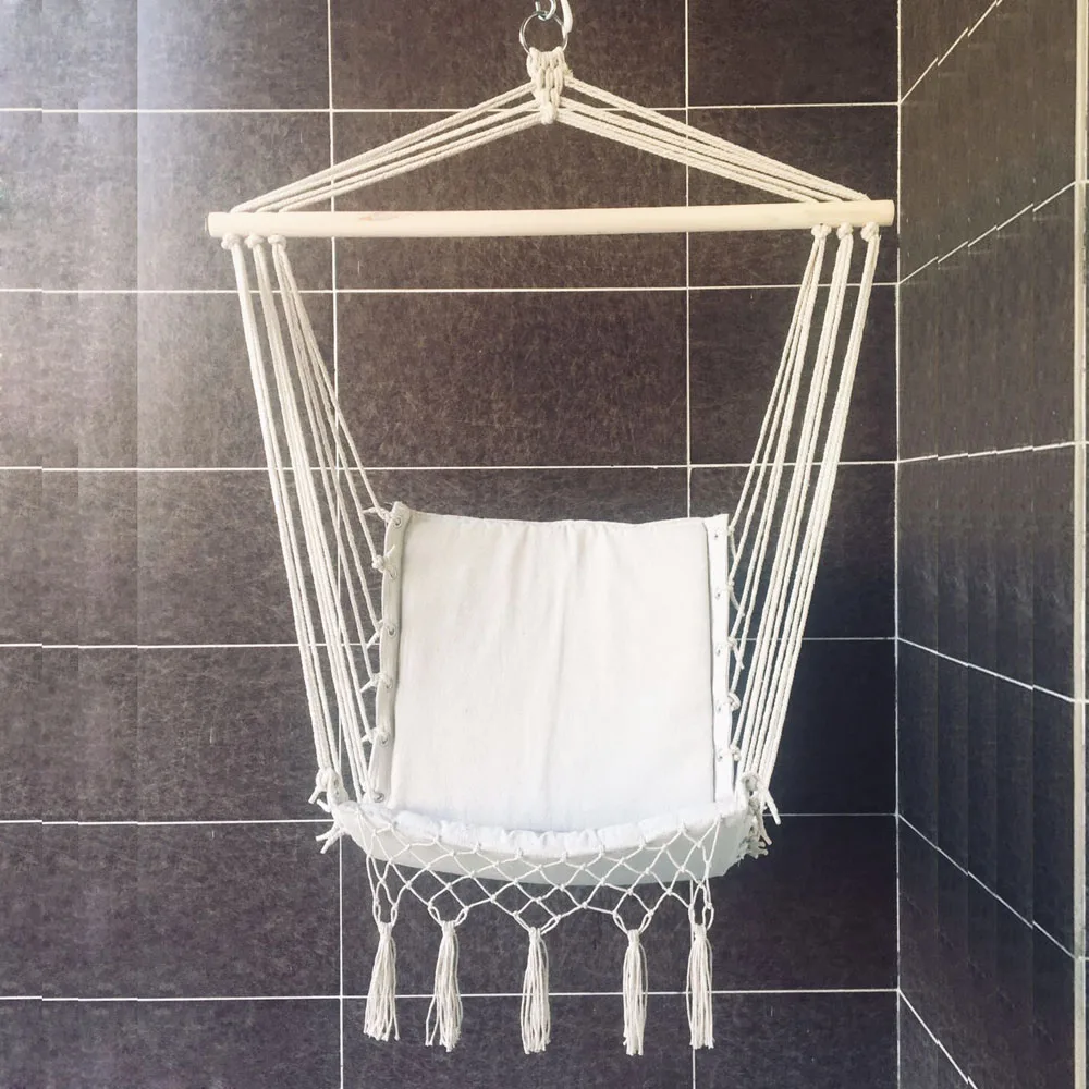 Hamaca silla colgante cuerda columpio para niños adultos muebles de interior al aire libre columpio colgante jardín dormitorio Silla de seguridad individual - 5
