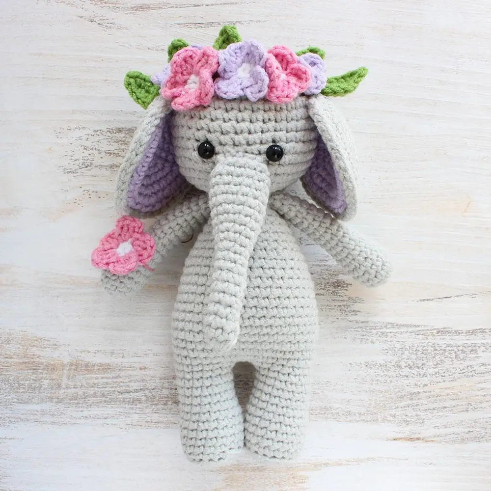 Crochet jouets amigurumi mignon fleur éléphant