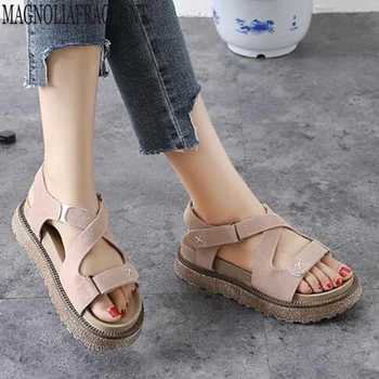 

New summer women's shoes Roman style sandals thick bottom fashion large size flat single shoes Simple and versatile mm442