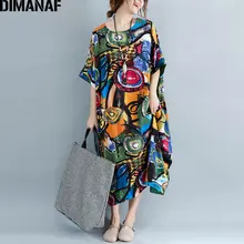 DIMANAF Women Dress Plus Size Summer Pattern