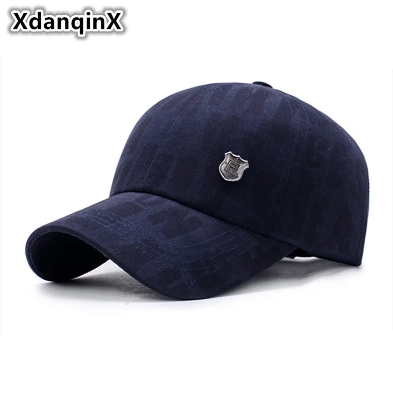

XdanqinX Men's Cotton Baseball Caps Adjustable Size Simple Personality Dad's Hat Snapback Male Bone High Quality Brand Cap Adult