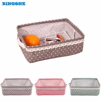 

New Multi-function Foldable Solid Washable Cloth Storage Box For Cosmetic Stationary Perfume Make-up Organizer with Handle -TF