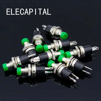 

10pcs NO Normally Open Mini Momentary Spring Return Push Button Switches Green