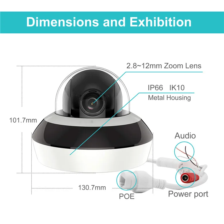  PTZ IP Camera PTZ-N2404I-DE3 OEM HIKVISION 4MP 4X Zoom 2.8-12mm lens Network Video Surveillance POE