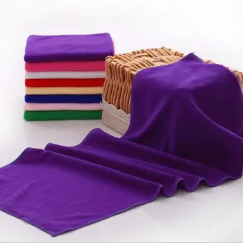 Billig Neue Hohe Saugfähigen Trockenen Haar Handtücher Solide Farbe Mikrofaser 30*70cm Salon Mikrofaser Haar Handtücher 1pc Geschirrtuch Großhandel