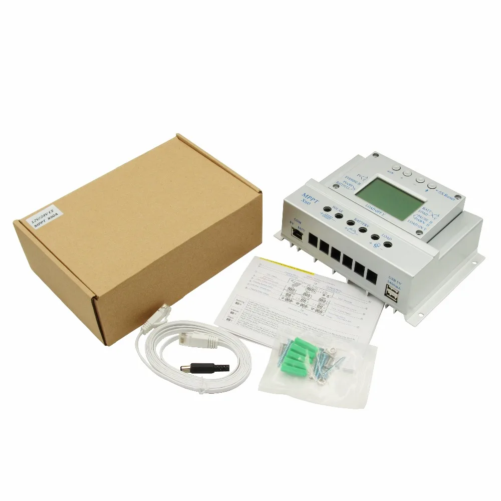 US $74.89 YSOLAR Solar Charge Controller 60A with 2m Remote Control LCD Display 12V 24V Auto Solar Charger Regulator Dual 5V USB Output