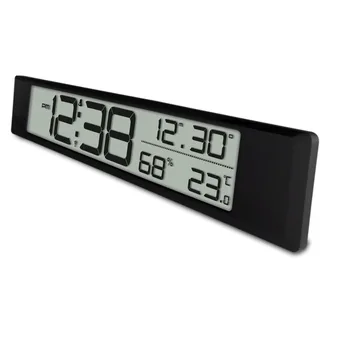 

Digital electronic alarm clock temperature and humidity display wall clock decoration European battery clock Date indoor tempera