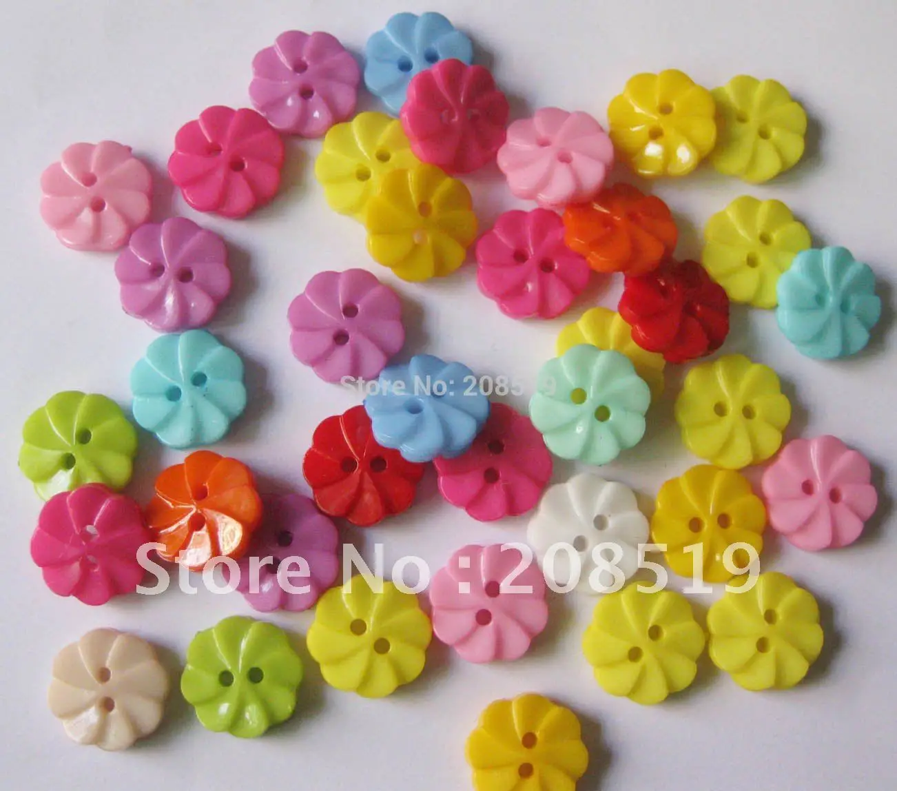

NB080 flower buttons 13mm 500pcs mixed colors 2 holes nylon sewing buttons for children's apparel