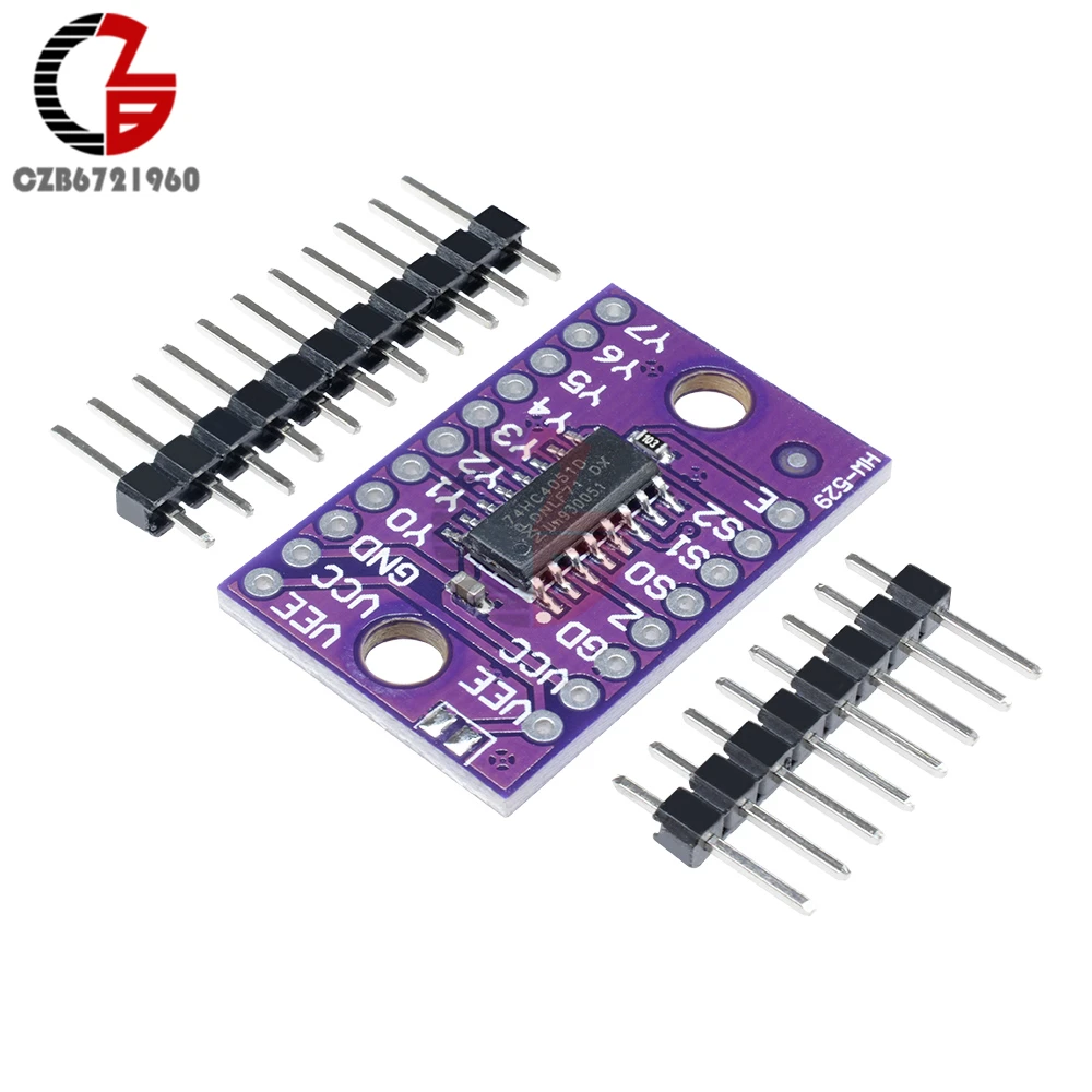 

8 Channel 74HC4051 Analog Multiplexer Demultiplexer Module Single Pole Octal throw Analog Switch for Raspberry Pi