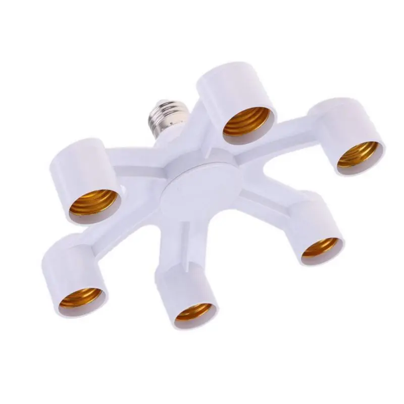 

1 to 4/5/6 Lamp Holder Bulb Holder Dual Double E27 Socket Base Extend Splitter Plug Halogen Light Lamp Copper Contact Adapter