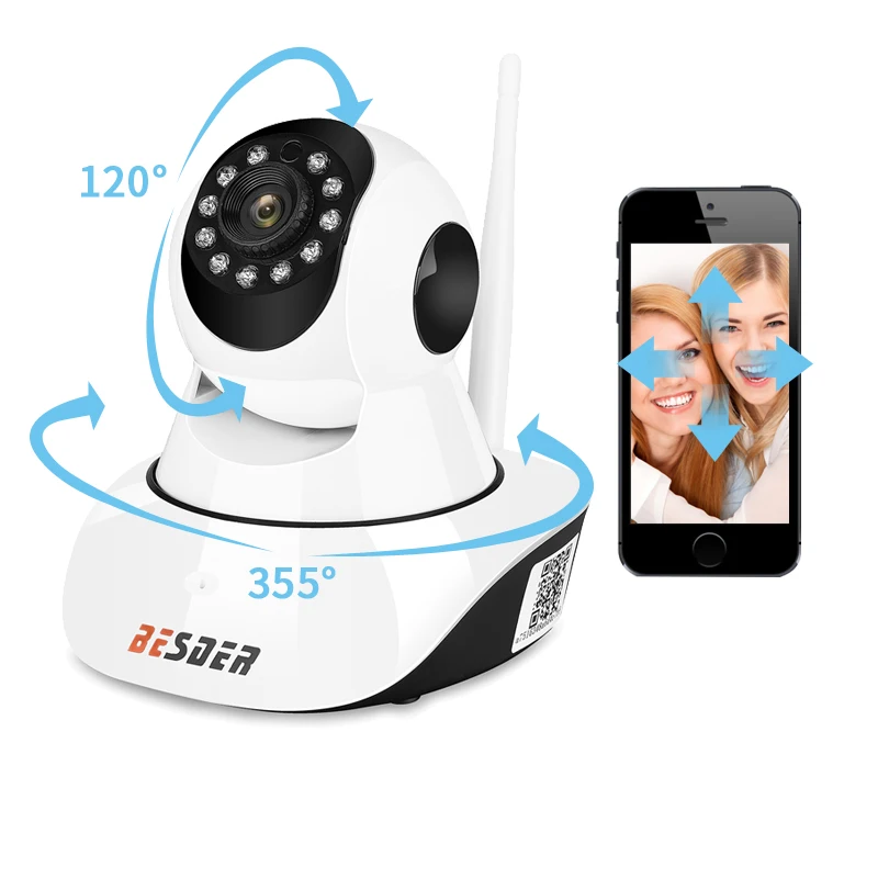 BESDER проводная Wifi IP камера 720P панорамирование наклон беспроводной детский