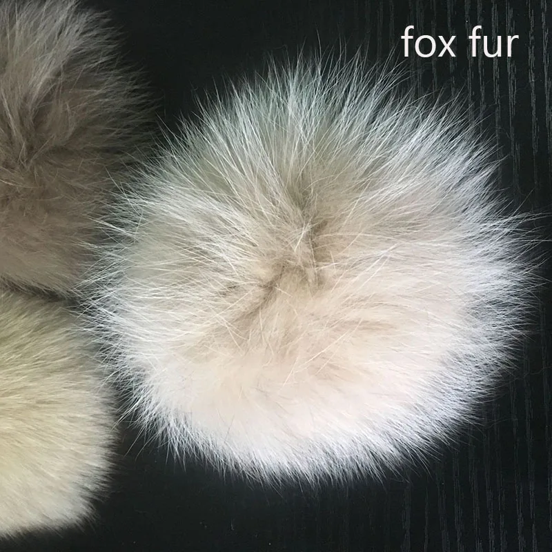 DIY 14-15 см настоящие помпоны из лисьего меха большие роскошные меховые шарики для вязаные шапочки обувь и шарфы натуральный мех енота помпоны - Цвет: light khaki fox