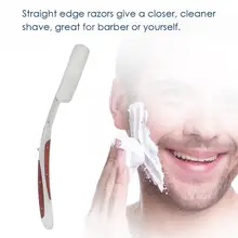 Складной нож для бритья профессиональный мужской бритва для бороды из нержавеющей стали прямой край Парикмахерская ручка прямая винтажная бритва