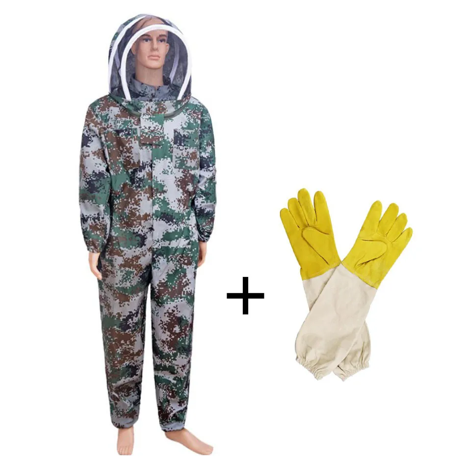 Костюм для пчеловода Съемная шляпа анти-пчела защитные комбинезоны Smock оборудование Поставки куртка пчеловода набор с фатой