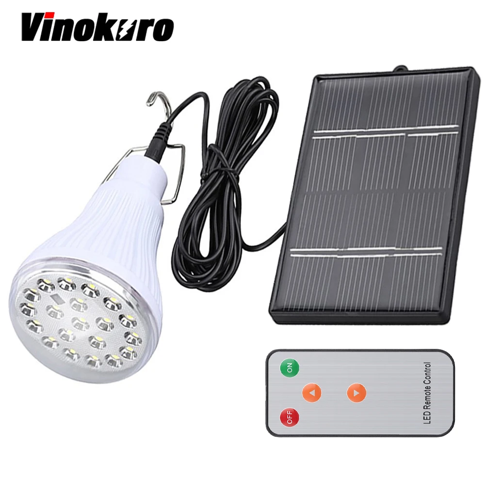 Vinokuro lighting dimmable dc6v 20 led 2 5w remote control solar lamp emergency outdoor lighting camping