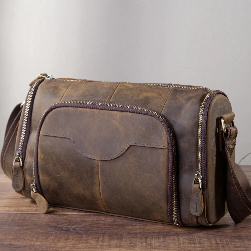 US $23.22 Quality Leather Male Design Casual College Shoulder Messenger Crossbody Bag Fashion Mochila Satchel School Book Student Bag B258