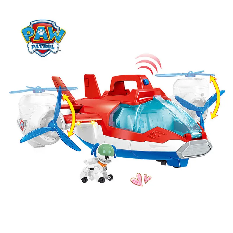 

New paw patrol air plane sound child rescue car toy car machine dog Ryder captain robot dog plane Patrulla Canina model toy