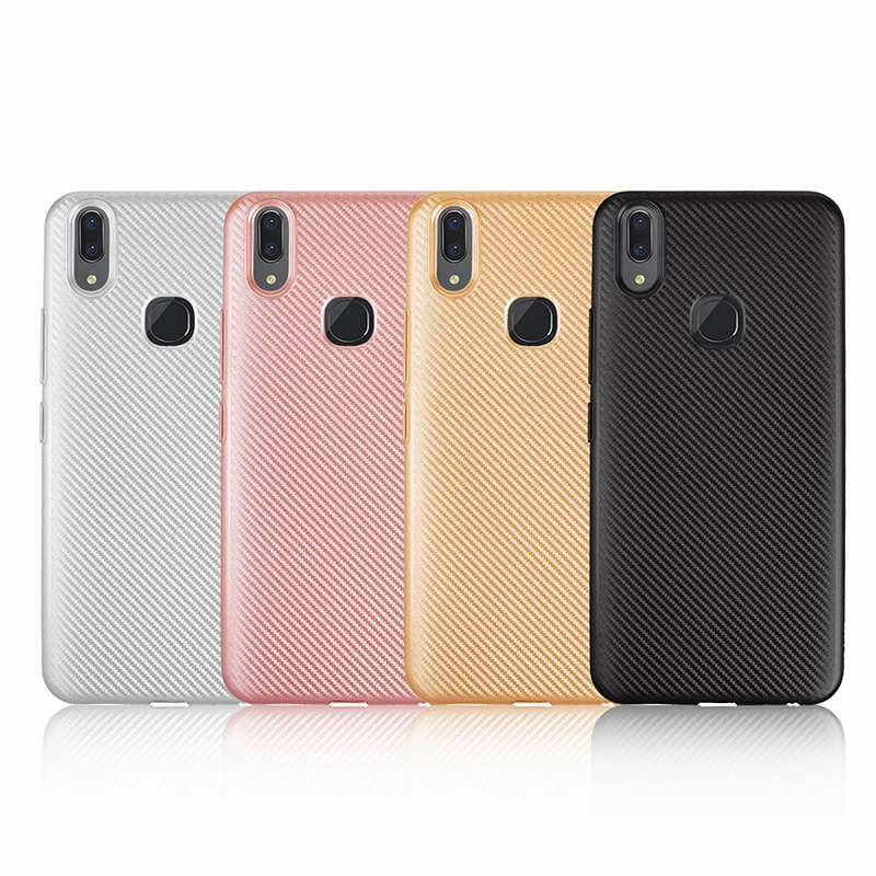 

Soft Luxury Carbon Fiber tpu Back Case For vivo y91 y95 Ultra thin silicone soft case for vivo y91 y95
