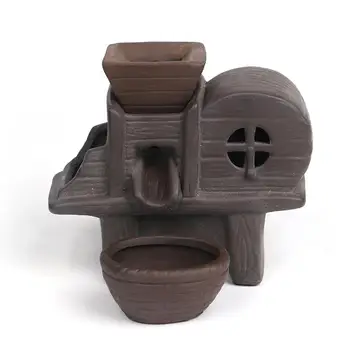 

Water Lily Incense Burner Holder Backflow Censer Craft Gifts Chinese Culture Ceramic Glaze Craft Office Home Decoration