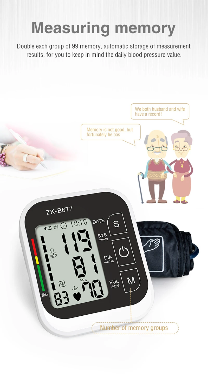 JZIKI предплечье крови Давление монитор Heart Beat Meter машина цифровой ЖК тонометр Сфигмоманометр измерения автоматический черный измерение кровяного давления измеритель артериального давления