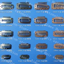 100 шт черные 3.8cm10teeth волосы оснастки зажимы для париков для машины wefted/вьющееся удлинение профессиональный салон аксессуары