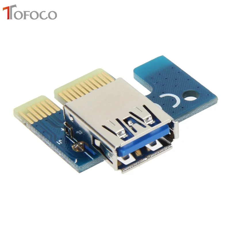 Tofoco PC PCIe pci-e PCI Express Riser Card 1x к 16x USB 3.0 кабель SATA к 4PIN IDE Molex мощность шнур для btc шахтера 60 см