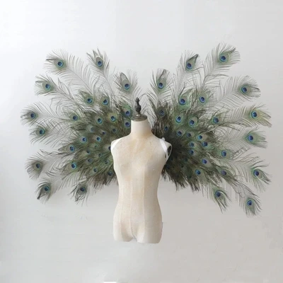 Costumed peacock feather angel wings for Fashion show Displays wedding shooting props Cosplay game costume adult angel wing