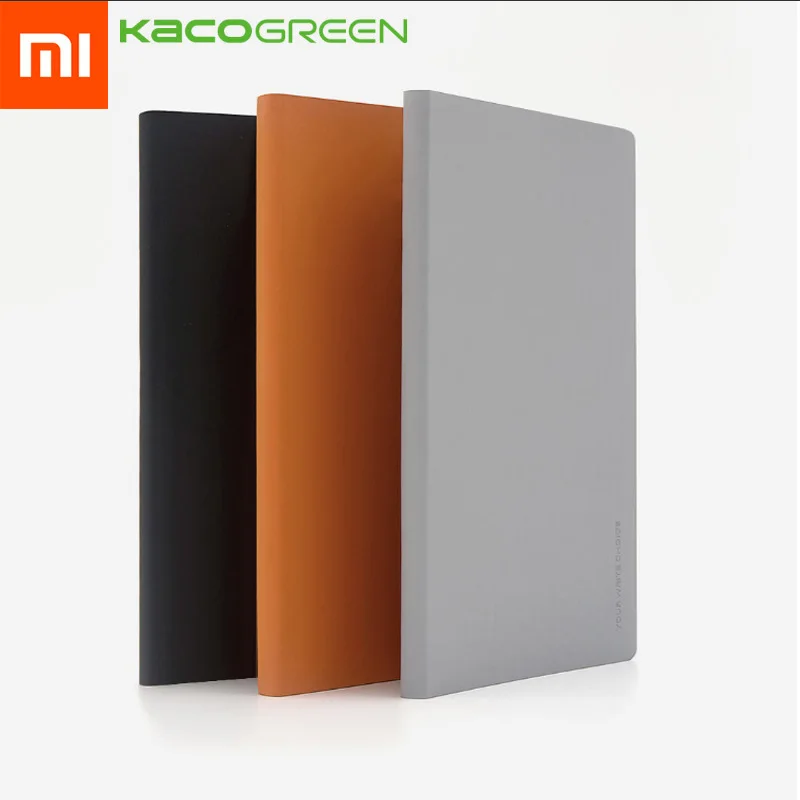 

2Pcs/lot Xiaomi Mijia Kaco Green Noble Paper NoteBook PU Cover Slot Book for Office Travel Gift Luxury written paper diary book