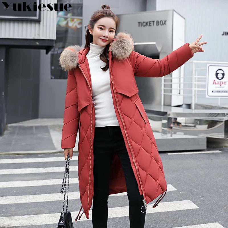 2018 New Winter Jacket Women Faux Fur Hooded Parka Coats Female Long Sleeve Thick Warm Snow Wear Jacket Coat Mujer Quilted Tops