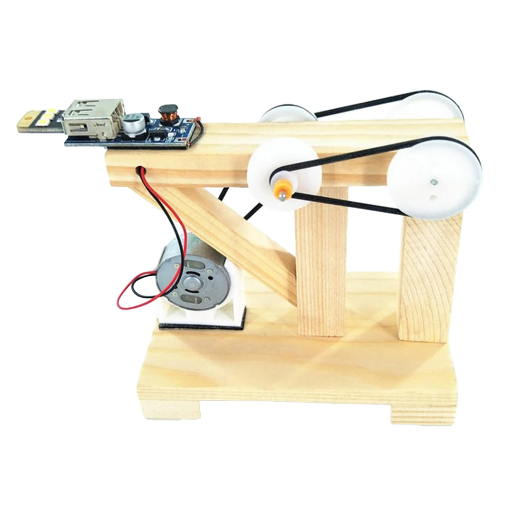 DIY Assembled Hand Generator LED Light Electric Science Toys Kids Student Physics Experiments Educational Toy