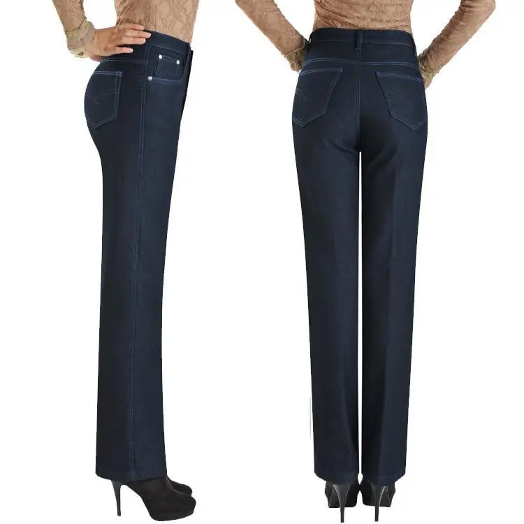 High Quality Warm Jeans For Women Thicken Pants Winter Jeans Female Stretch Straight Fashion High Waist