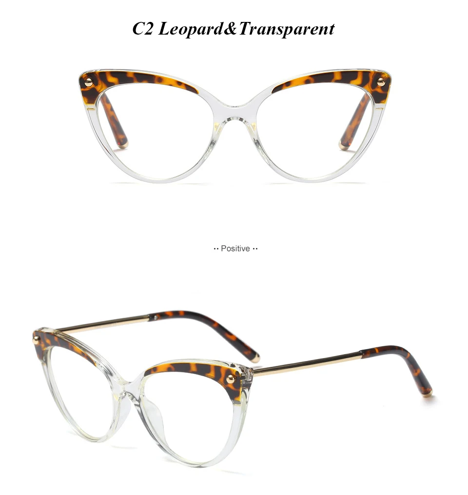 Mimiyou, модная оправа для очков в стиле кошачьи глаза, женские леопардовые оптические очки, женские очки, оправа, прозрачная, UV400, фирменный дизайн, oculos - Цвет оправы: C2
