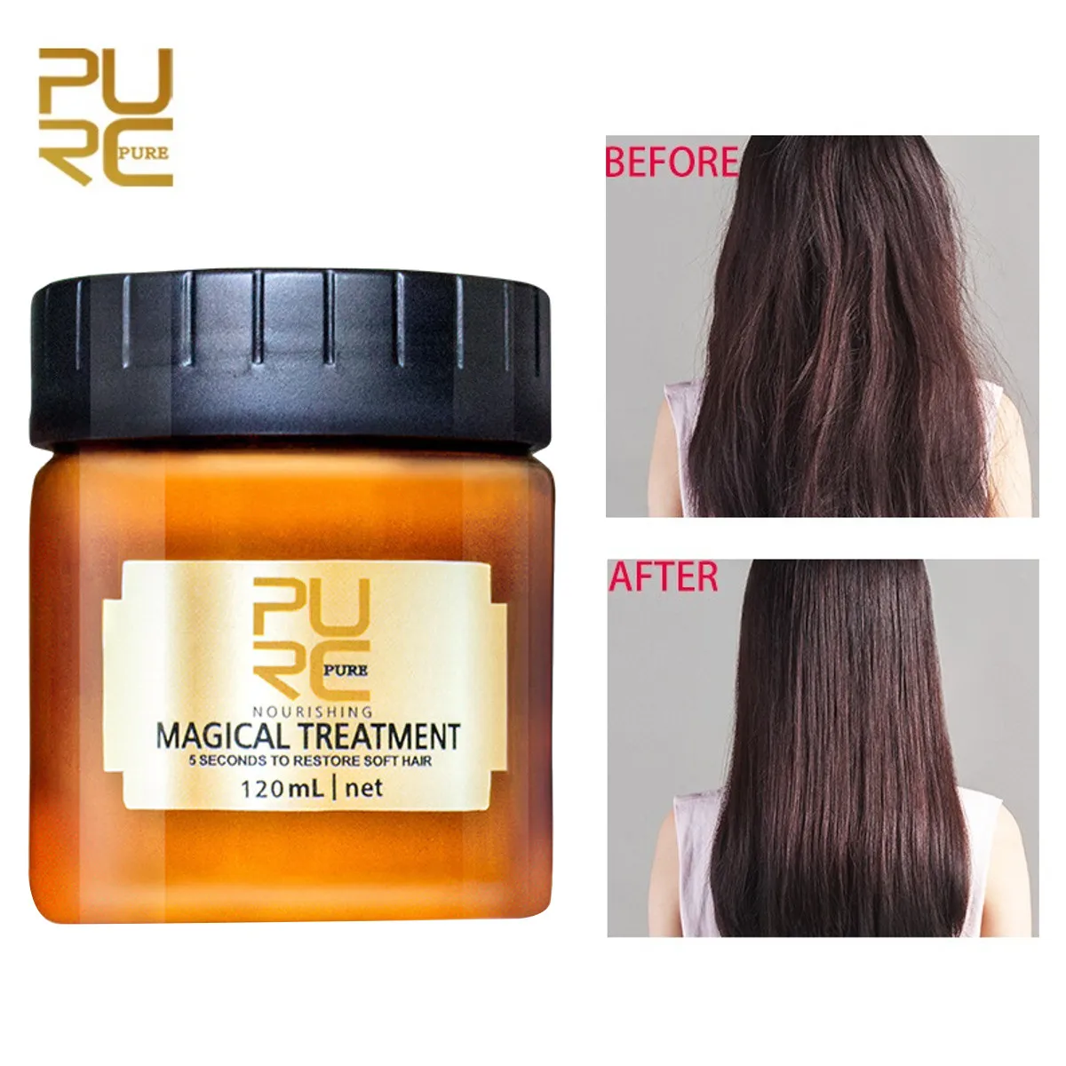 120ml PURC Magical treatment hair mask Nutrition Infusing Masque 5 seconds Repairs hair damage restore soft hair free shipping