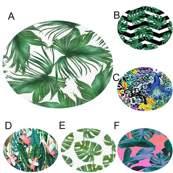 

2020 Are Most Useful Tropical Plant leaves Pattern Round Flannel Bathroom Kitchen Carpet 60cm Rug Carpet