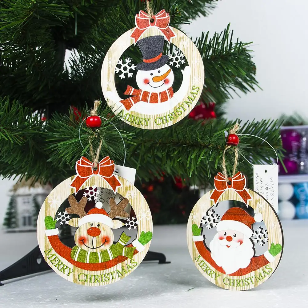 

Christmas Decorations Santa Claus Hanger Elk Hollow Ornament Pendant