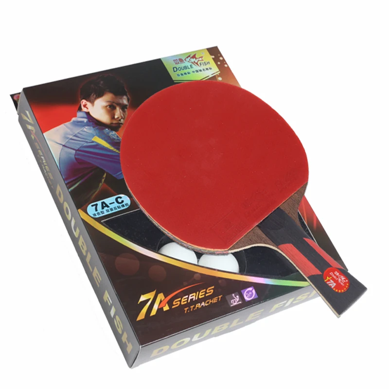 Двойная рыбка 7 Звезд 5 слоев Pro Настольный теннис FL ручка ракетки ...