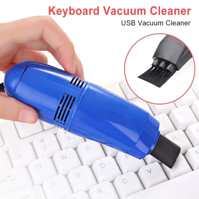 Useful Mini Computer Vacuum USB Keyboard Brush Cleaner Laptop Brush Dust Cleaning Kit Household Cleaning Tool