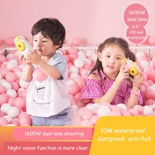 Детская камера Водонепроницаемая IP68 мини SLR Спорт с двойным объективом цифровая камера 2,4 ''1600 Вт HD ночная съемка видеокамера детский подарок