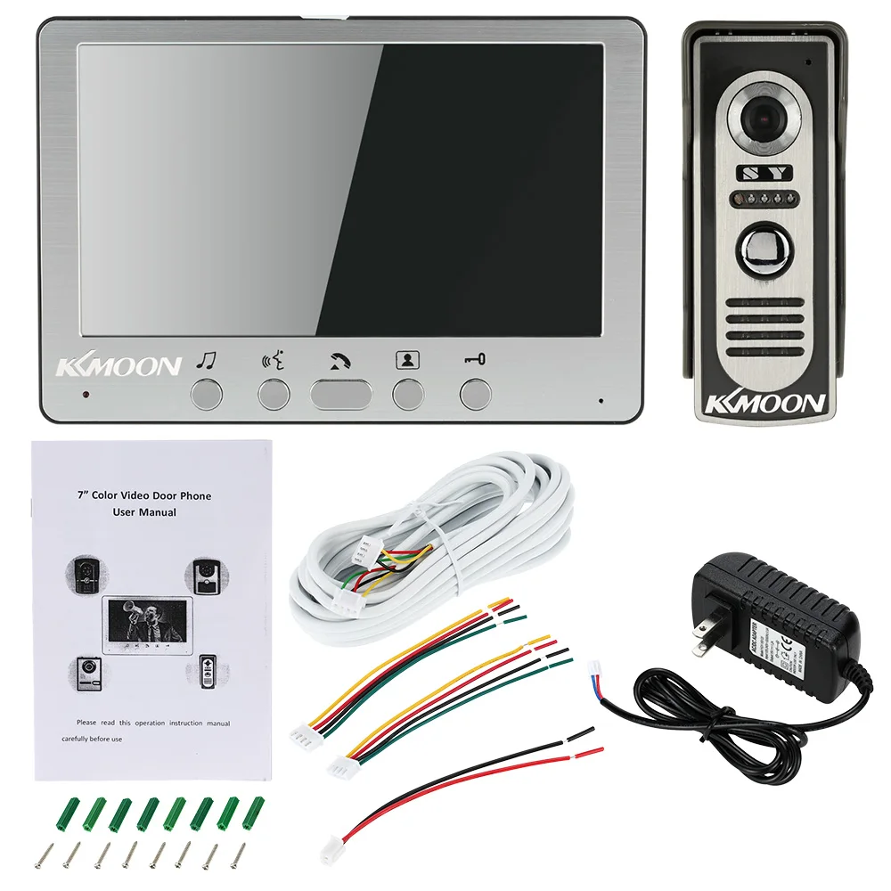 KKmoon видео домофон 7 '' TFT LCD Проводной Видео-Телефон Двери Видео Видеодомофон Громкой Домофон С Водонепроницаемая Открытый ИК-Камеры