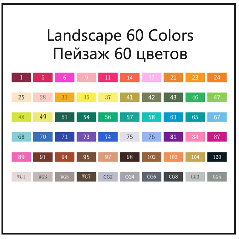 TOUCHNEW маркеры на спиртовой основе набор двойные гладкие чернила цветные ручки, маркеры для рисования finecolorur кисть для рисования; ручка Dessin Feutre Alcool - Цвет: Landscape-60