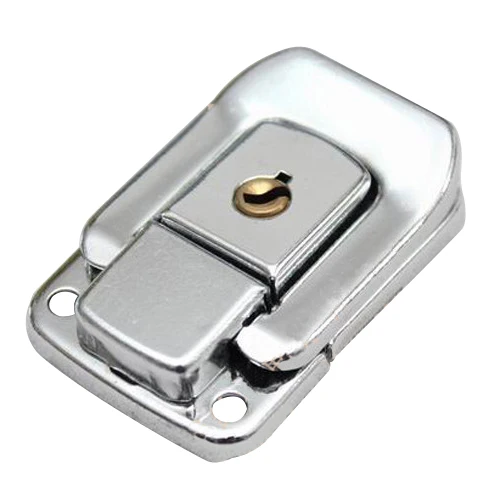 

THGS Silver Tone Stainless Steel Suitcases Case Box Hasp Latch Lock w Key
