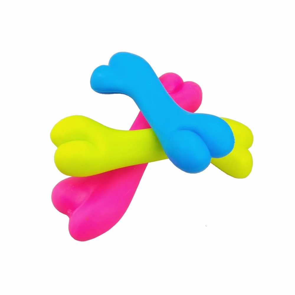 Pet Supplies Natural Rubber Stock Bones Dog Pet Toy Four hole Bone For